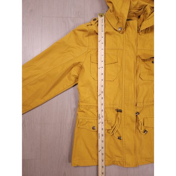 Shinestar XL Mustard Yellow Utility Cotton Jacket with Hoodie Full Zip - Picture 8 of 15